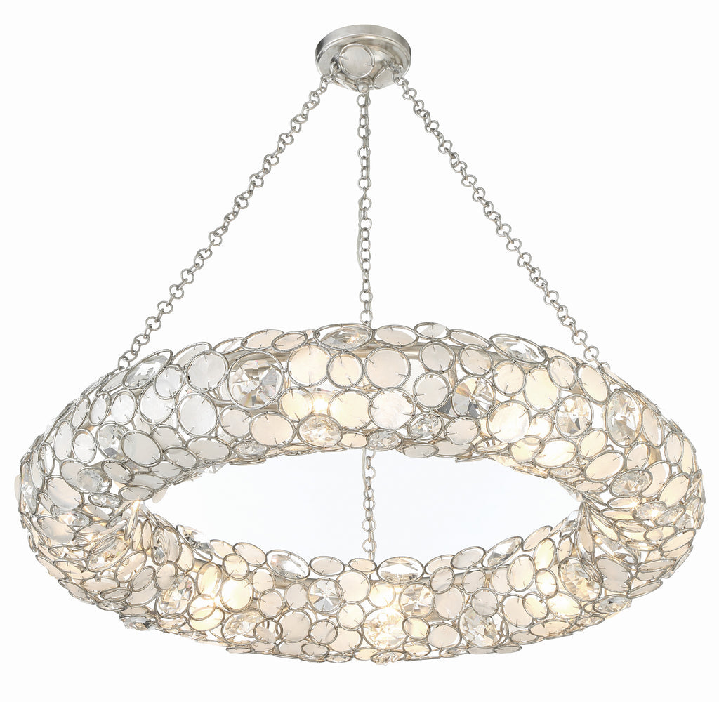 Palla 8 Light Antique Silver Chandelier Chandelier Crystorama