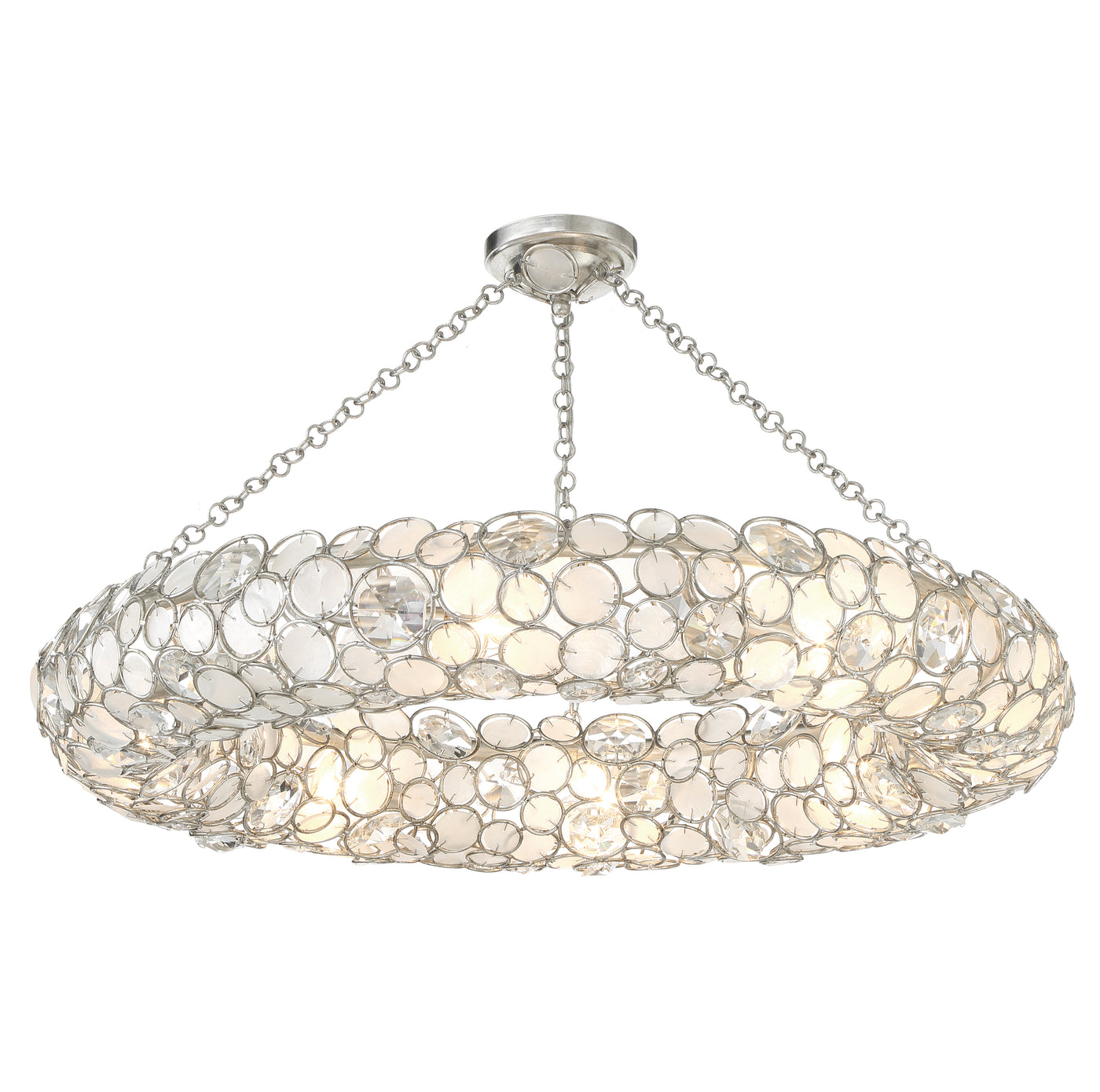 Palla 8 Light Antique Silver Semi Flush Mount Semi Flush Crystorama