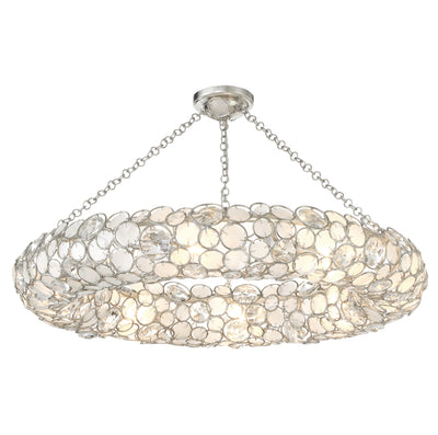 Palla 8 Light Antique Silver Semi Flush Mount Semi Flush Crystorama