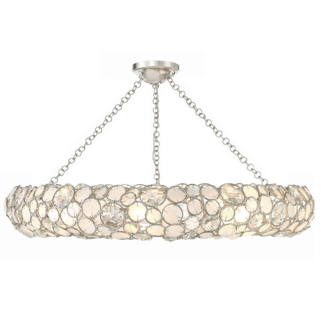 Palla 8 Light Antique Silver Semi Flush Mount Semi Flush Crystorama