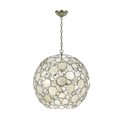 Palla 6 Light Antique Silver Sphere Chandelier Chandelier Crystorama