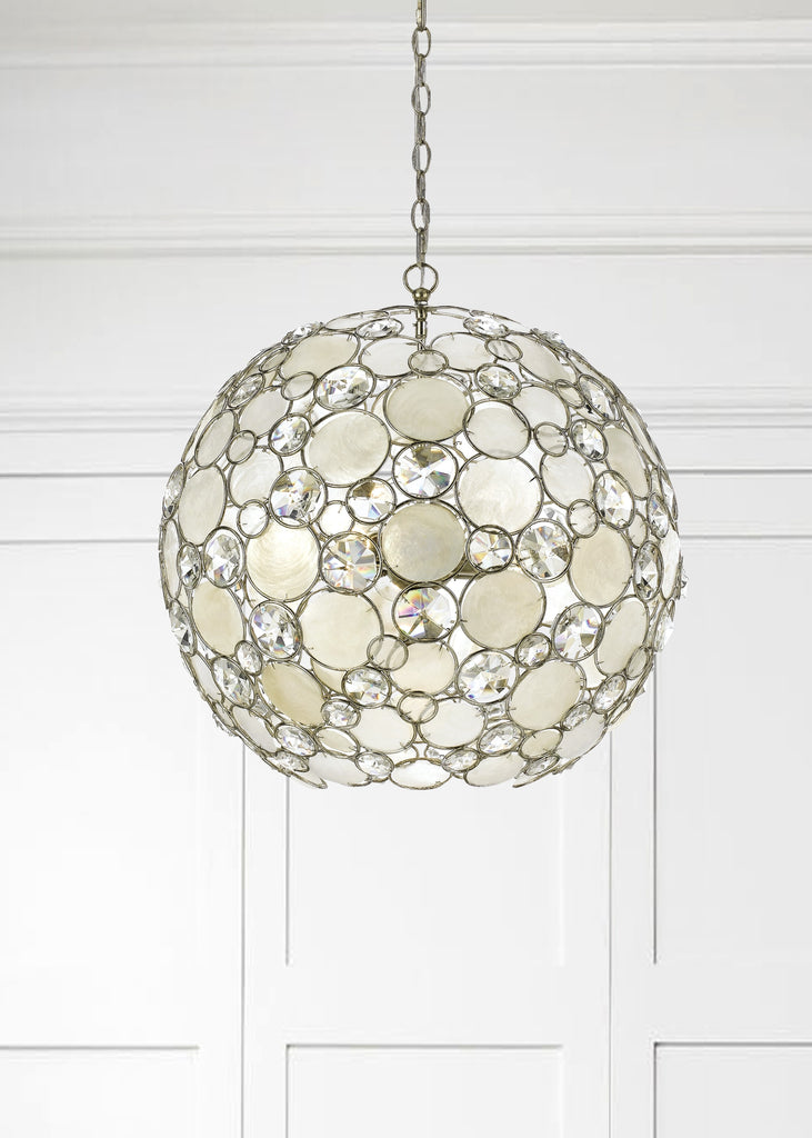 Palla 6 Light Antique Silver Sphere Chandelier Chandelier Crystorama