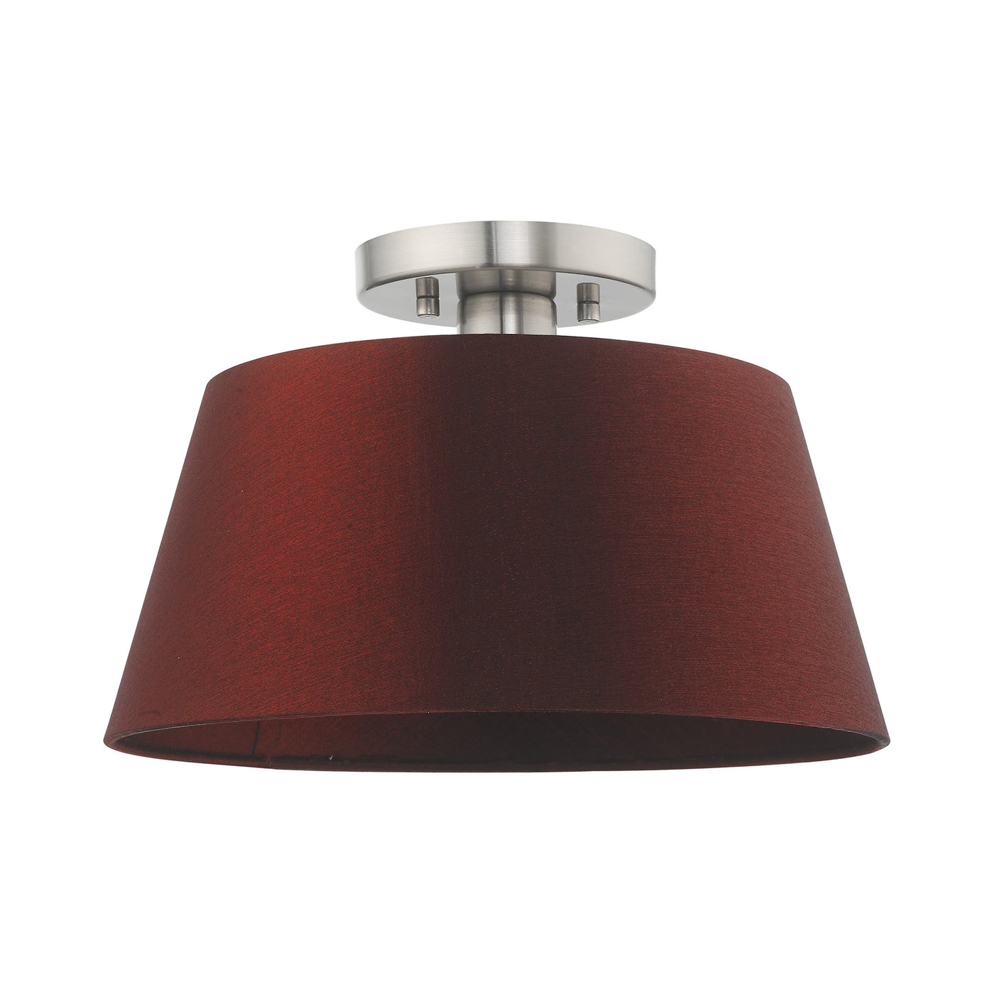 1 Light Brushed Nickel Ceiling Mount Semi Flush Livex