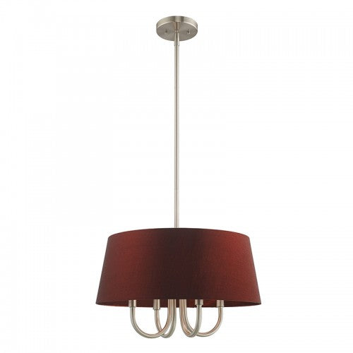 4 Light Brushed Nickel Pendant Chandelier Chandelier Livex