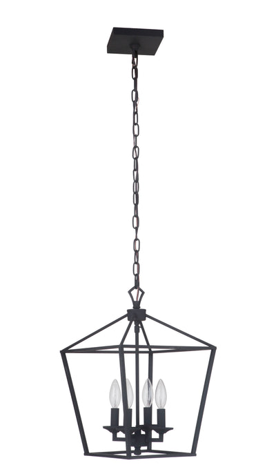 Flynt 4 Light Small Foyer in Flat Black Pendant Craftmade