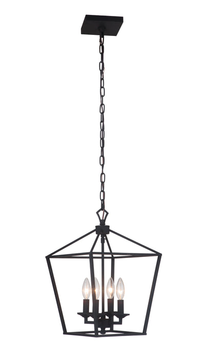 Flynt 4 Light Small Foyer in Flat Black Pendant Craftmade