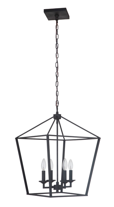 Flynt 4 Light Medium Foyer in Flat Black Pendant Craftmade