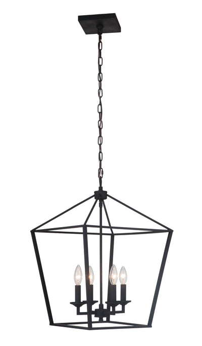 Flynt 4 Light Medium Foyer in Flat Black Pendant Craftmade