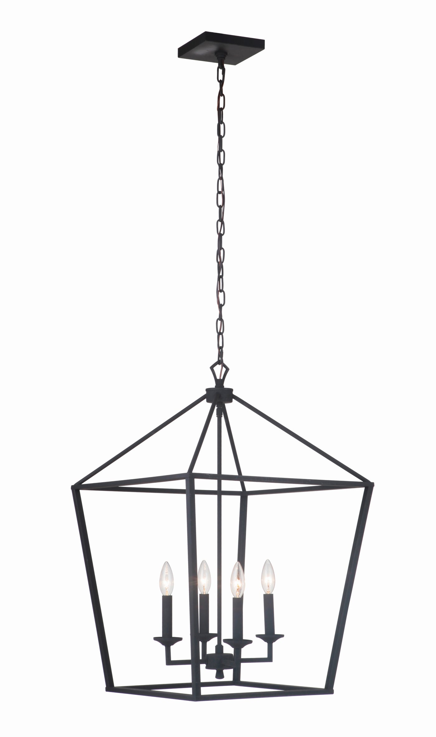 Flynt 4 Light Large Foyer in Flat Black Pendant Craftmade