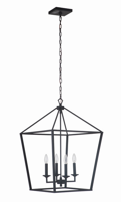 Flynt 4 Light Large Foyer in Flat Black Pendant Craftmade