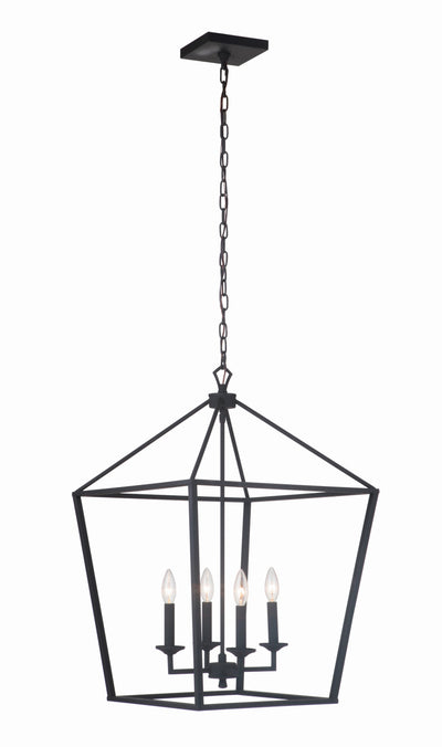 Flynt 4 Light Large Foyer in Flat Black Pendant Craftmade