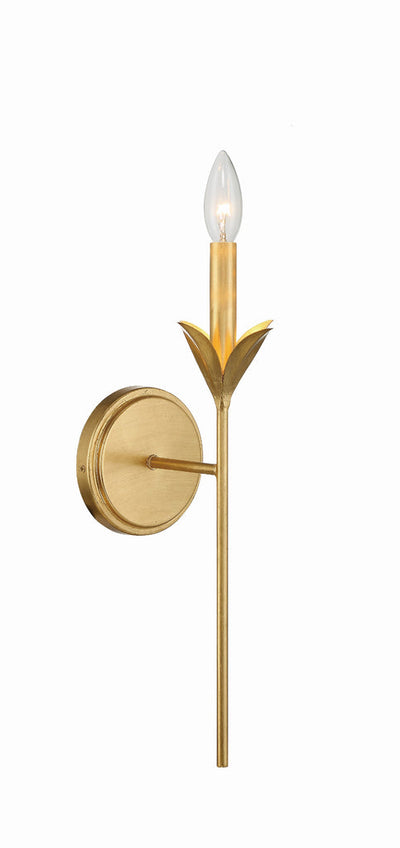 Broche 1 Light Antique Gold Sconce Wall Sconce Crystorama