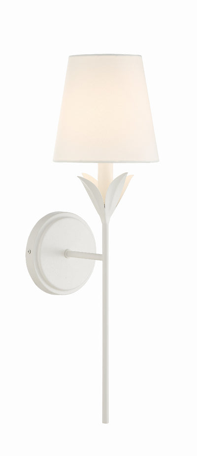 Broche 1 Light Matte White Sconce Wall Sconce Crystorama