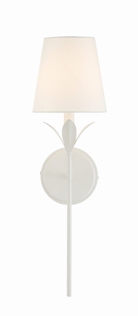 Broche 1 Light Matte White Sconce Wall Sconce Crystorama