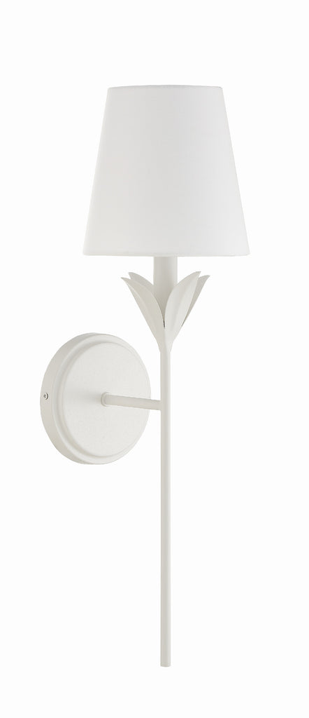 Broche 1 Light Matte White Sconce Wall Sconce Crystorama