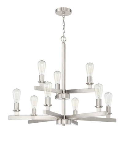 Chicago 9 Light Chandelier in Brushed Polished Nickel Chandelier Craftmade