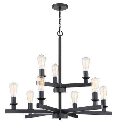 Chicago 9 Light Chandelier in Flat Black Chandelier Craftmade