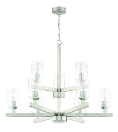 Chicago 9 Light Chandelier in Brushed Polished Nickel Chandelier Craftmade