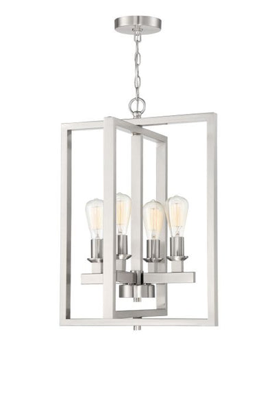 Chicago 4 Light Foyer in Brushed Polished Nickel Pendant Craftmade