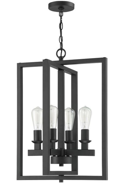 Chicago 4 Light Foyer in Flat Black Pendant Craftmade