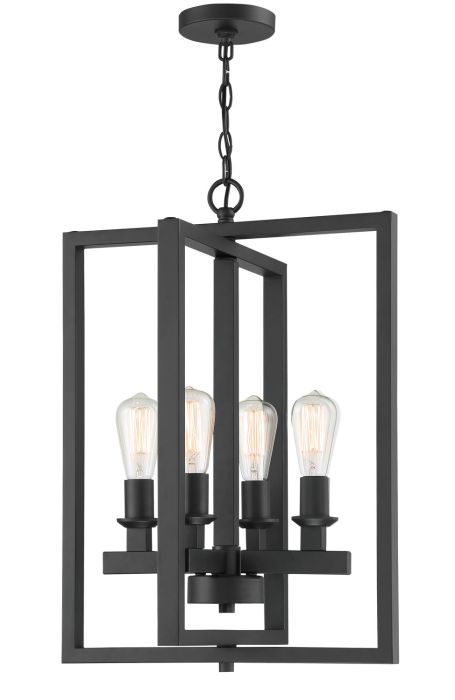 Chicago 4 Light Foyer in Flat Black Pendant Craftmade