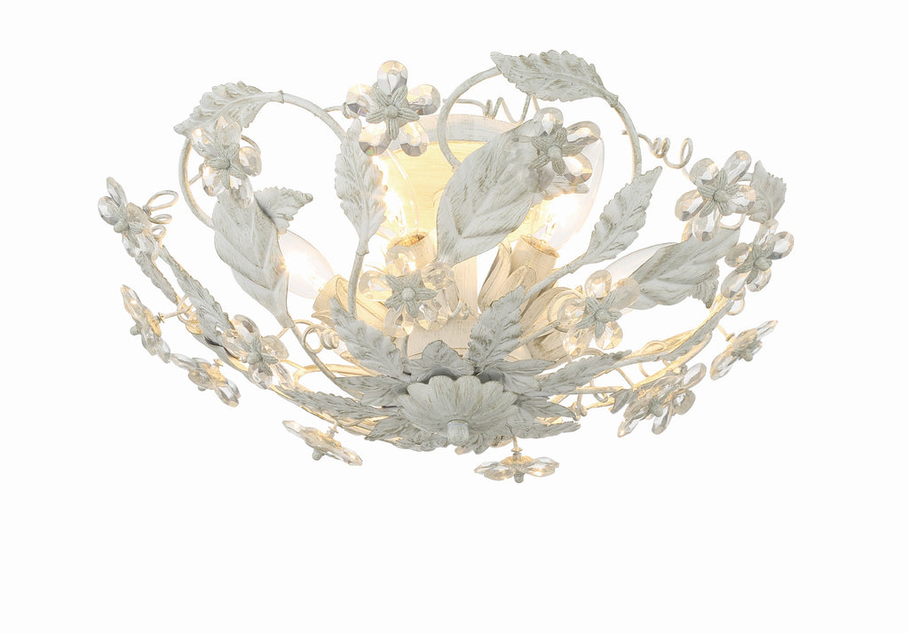 Paris Market 6 Light Antique White Semi Flush Mount Semi Flush Crystorama