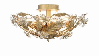 Paris Market 6 Light Gold Leaf Semi Flush Mount Semi Flush Crystorama