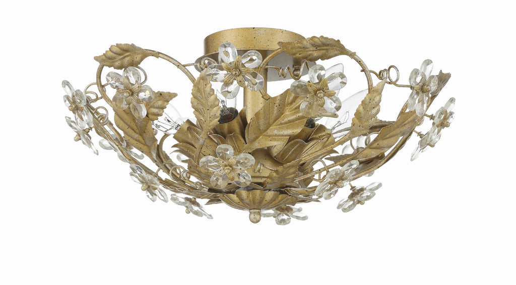 Paris Market 6 Light Gold Leaf Semi Flush Mount Semi Flush Crystorama