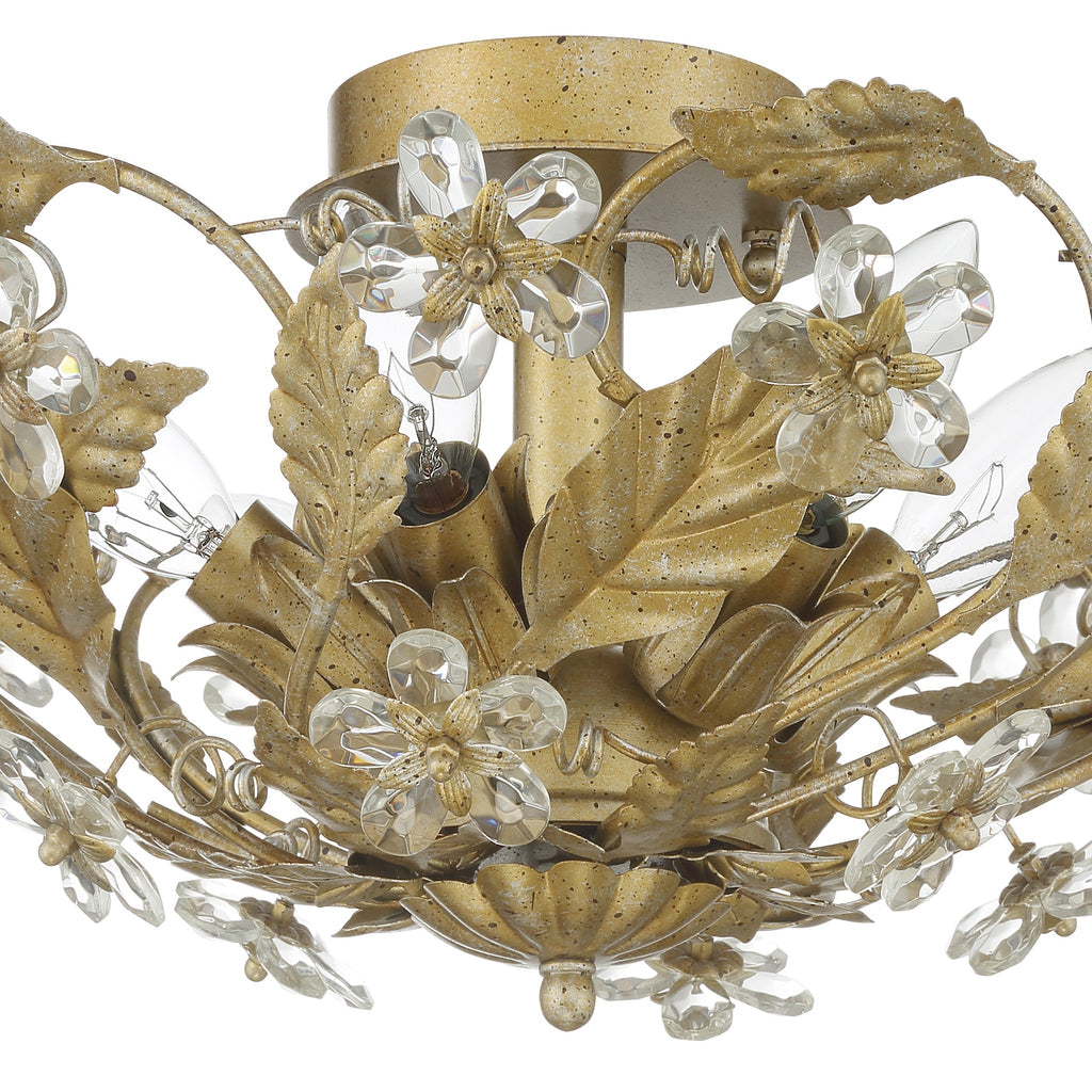 Paris Market 6 Light Gold Leaf Semi Flush Mount Semi Flush Crystorama