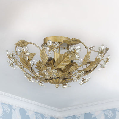 Paris Market 6 Light Gold Leaf Semi Flush Mount Semi Flush Crystorama