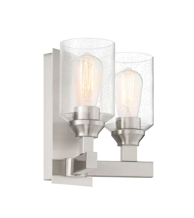 Chicago 2 Light Wall Sconce in Brushed Polished Nickel Wall Sconce Craftmade