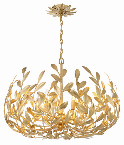 Broche 6 Light Antique Gold Chandelier Chandelier Crystorama