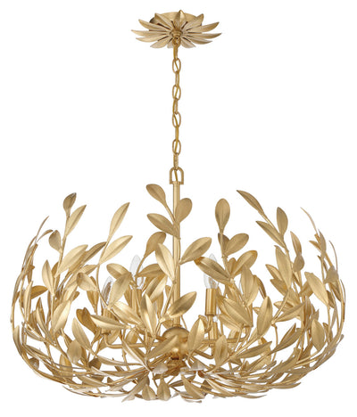 Broche 6 Light Antique Gold Chandelier Chandelier Crystorama