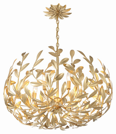 Broche 6 Light Antique Gold Chandelier Chandelier Crystorama