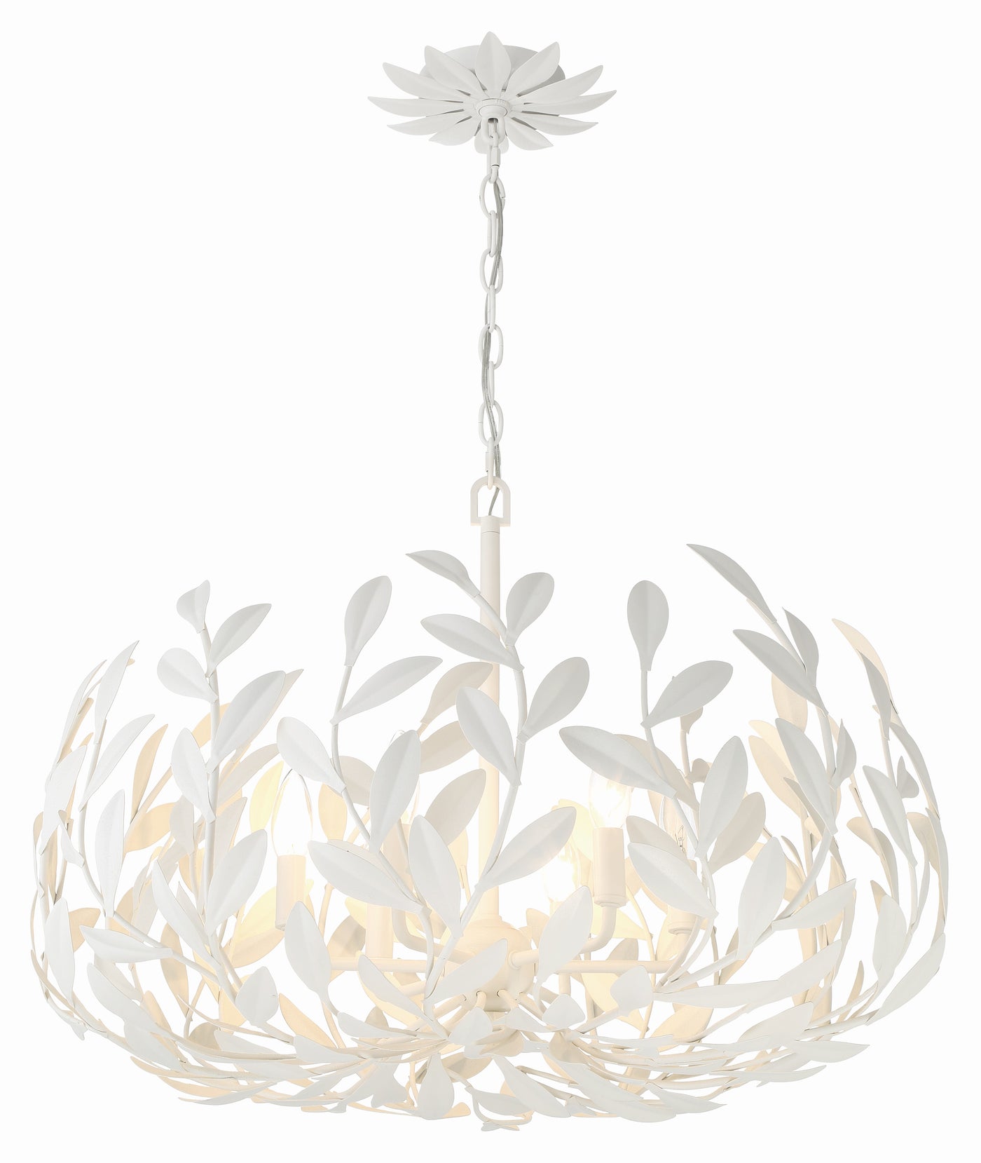 Broche 6 Light Matte White Chandelier Chandelier Crystorama