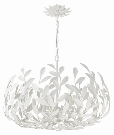 Broche 6 Light Matte White Chandelier Chandelier Crystorama