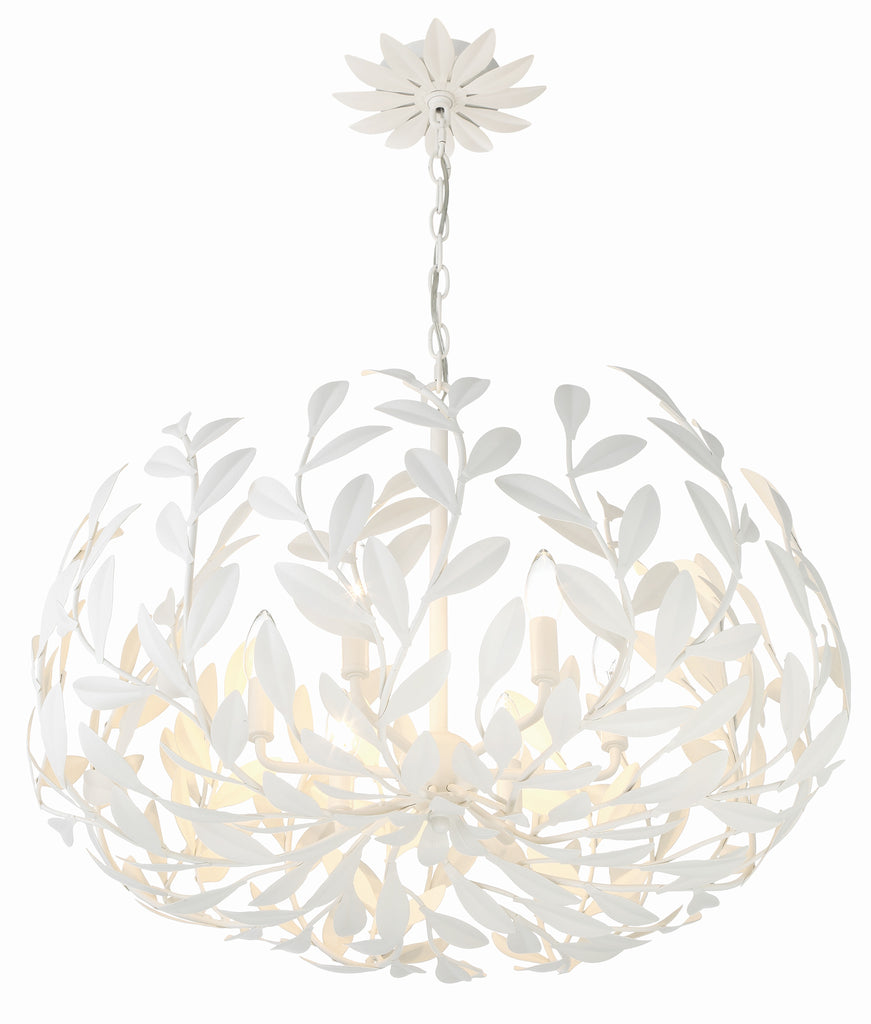 Broche 6 Light Matte White Chandelier Chandelier Crystorama