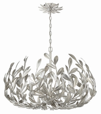 Broche 6 Light Antique Silver Chandelier Chandelier Crystorama