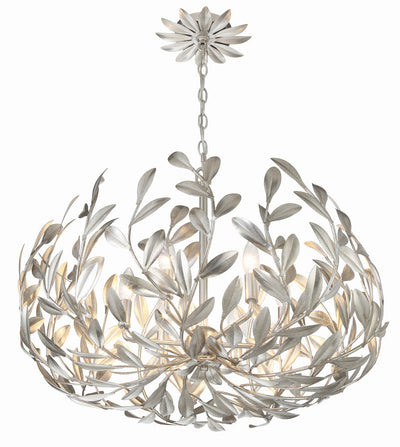 Broche 6 Light Antique Silver Chandelier Chandelier Crystorama