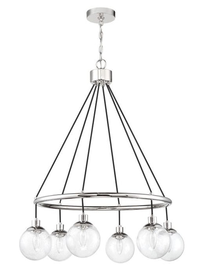 Que 6 Light Chandelier in Chrome Chandelier Craftmade