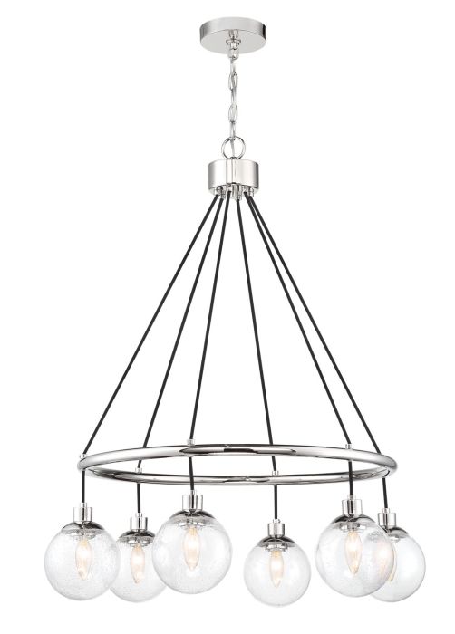 Que 6 Light Chandelier in Chrome Chandelier Craftmade