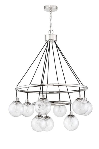 Que 9 Light Chandelier in Chrome Chandelier Craftmade