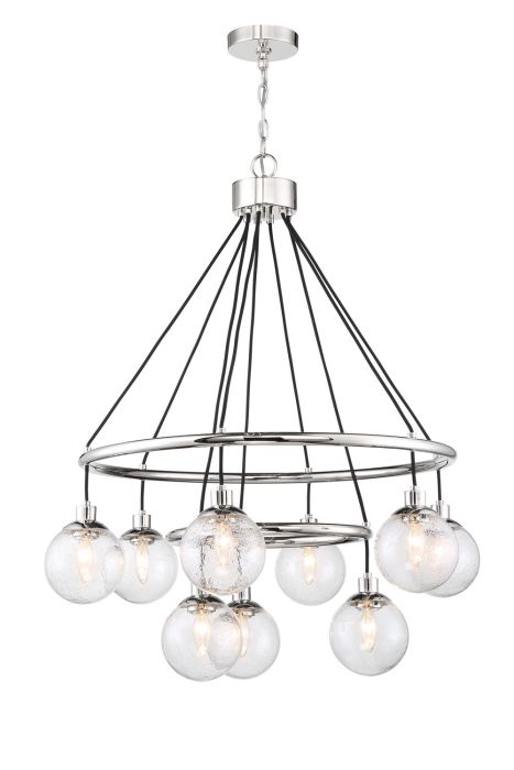 Que 9 Light Chandelier in Chrome Chandelier Craftmade