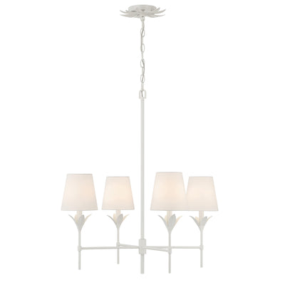 Broche 4 Light Matte White Chandelier Chandelier Crystorama