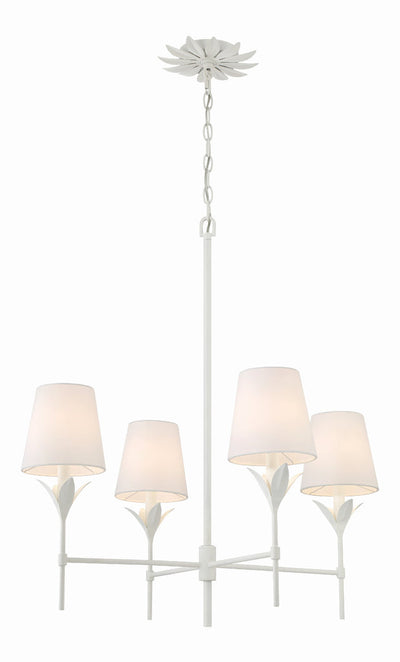 Broche 4 Light Matte White Chandelier Chandelier Crystorama