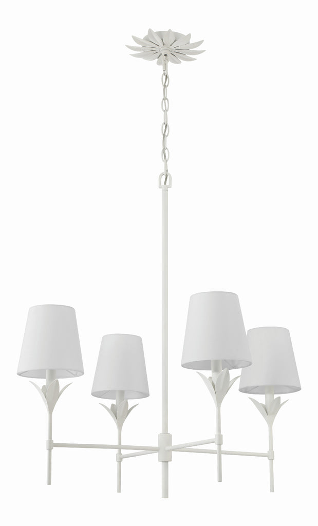 Broche 4 Light Matte White Chandelier Chandelier Crystorama