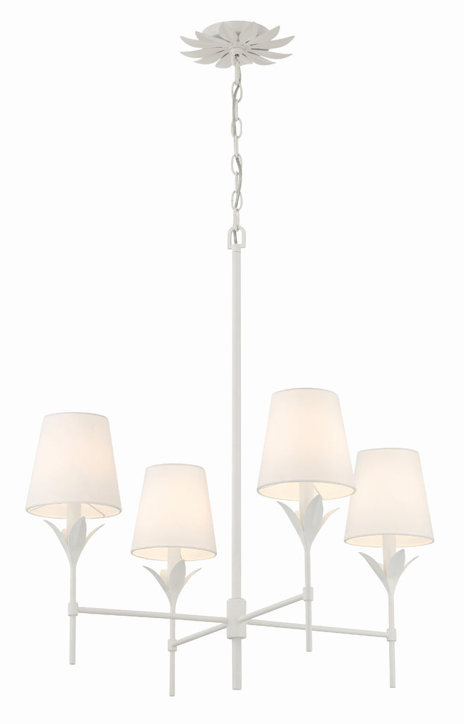 Broche 4 Light Matte White Chandelier Chandelier Crystorama