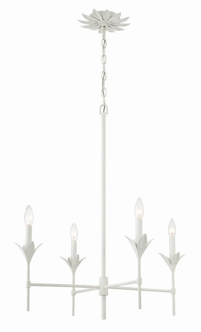 Broche 4 Light Matte White Chandelier Chandelier Crystorama