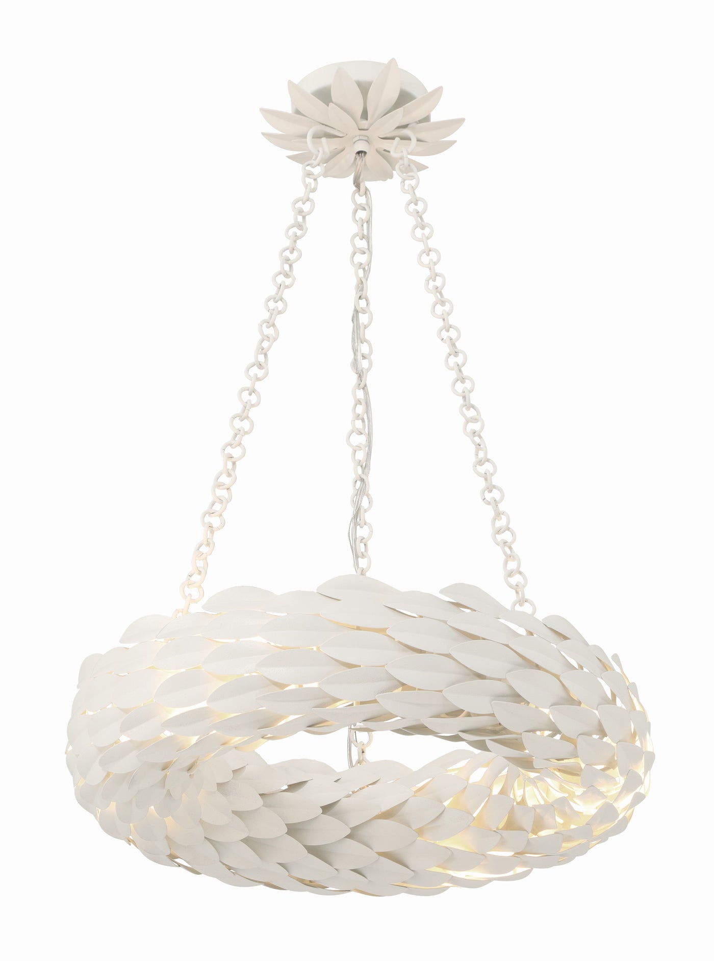 Broche 6 Light Matte White Chandelier Chandelier Crystorama