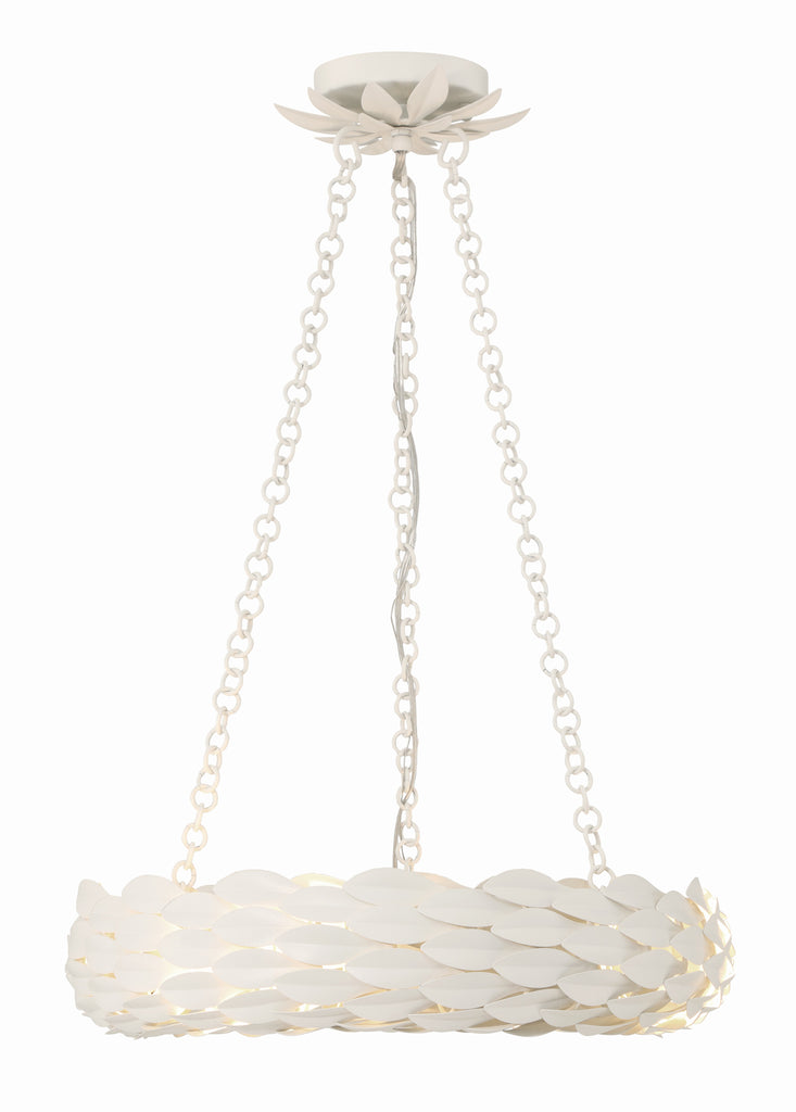 Broche 6 Light Matte White Chandelier Chandelier Crystorama